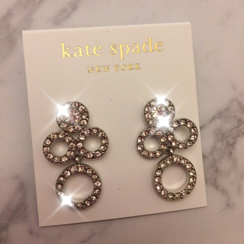 Kate Spade Diamond drop earrings (silver - Picture 2 of 6